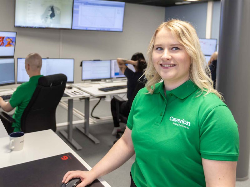 Support person with headset