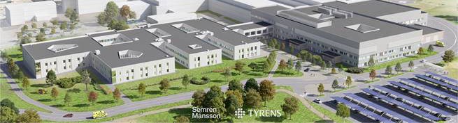 3D-skiss av den nya utbyggnaden på Skaraborgs sjukhus